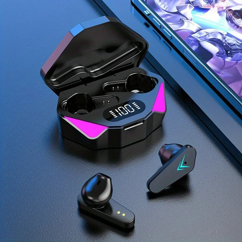 LED Display Gamer Earbuds with Mic