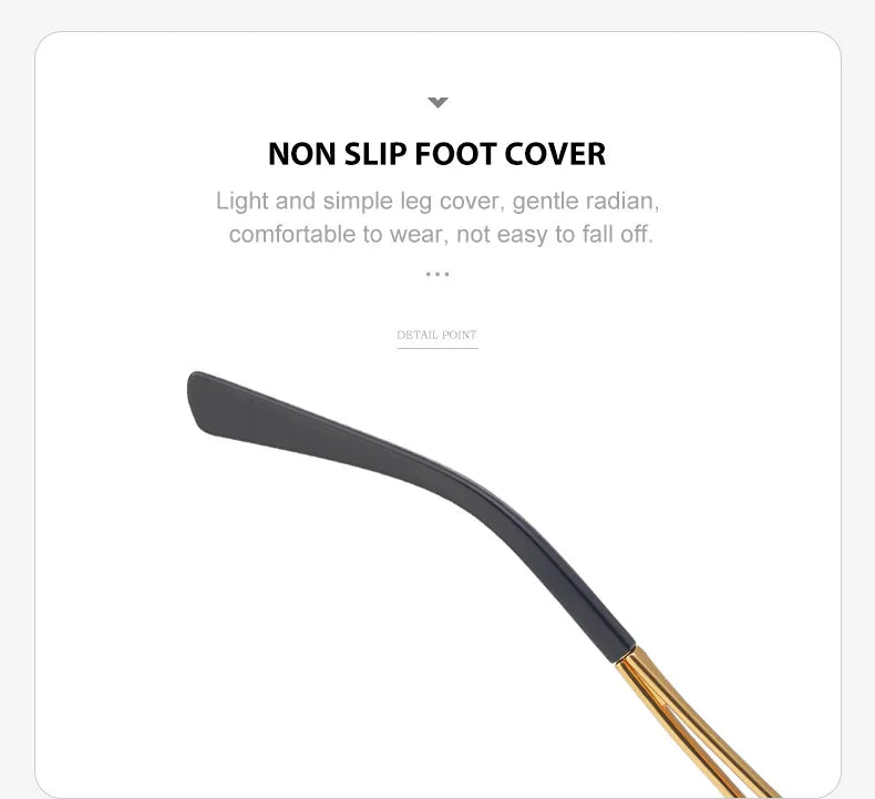 Fashion Metal Leopard Rimless Sunglasses Double Bridges Gradient Shades