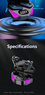 LED Display Gamer Earbuds with Mic