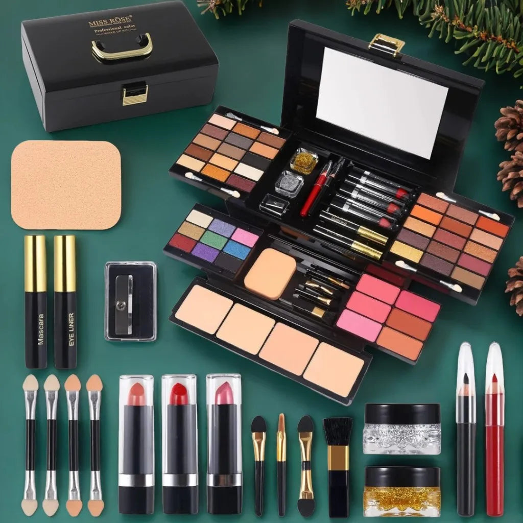 MISSROSE 82-Color Makeup Set with Eye Shadow Blush Lipstick High Gloss Powder Tray Mirror