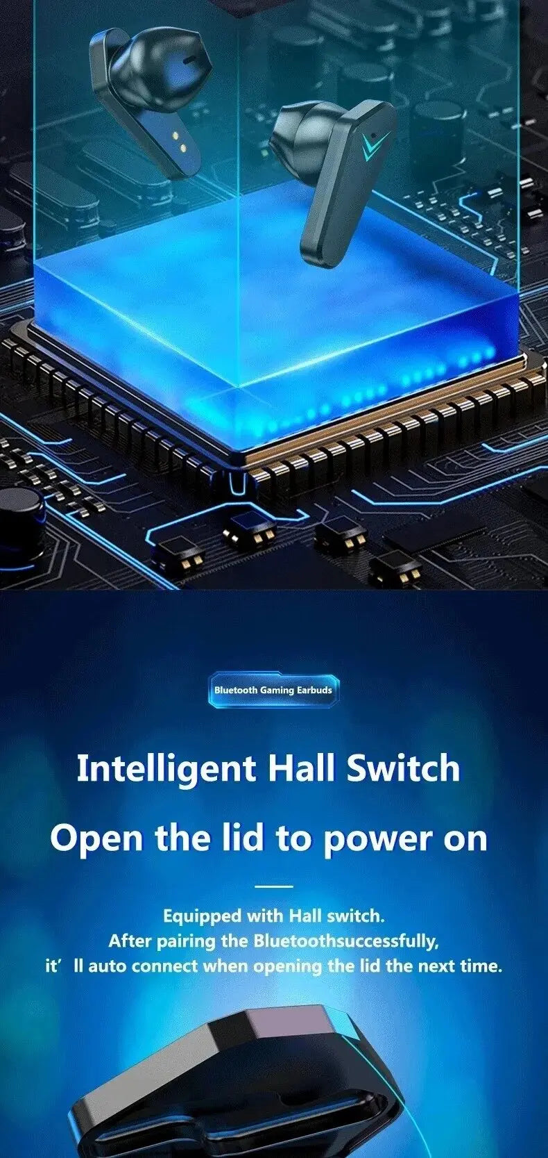 LED Display Gamer Earbuds with Mic