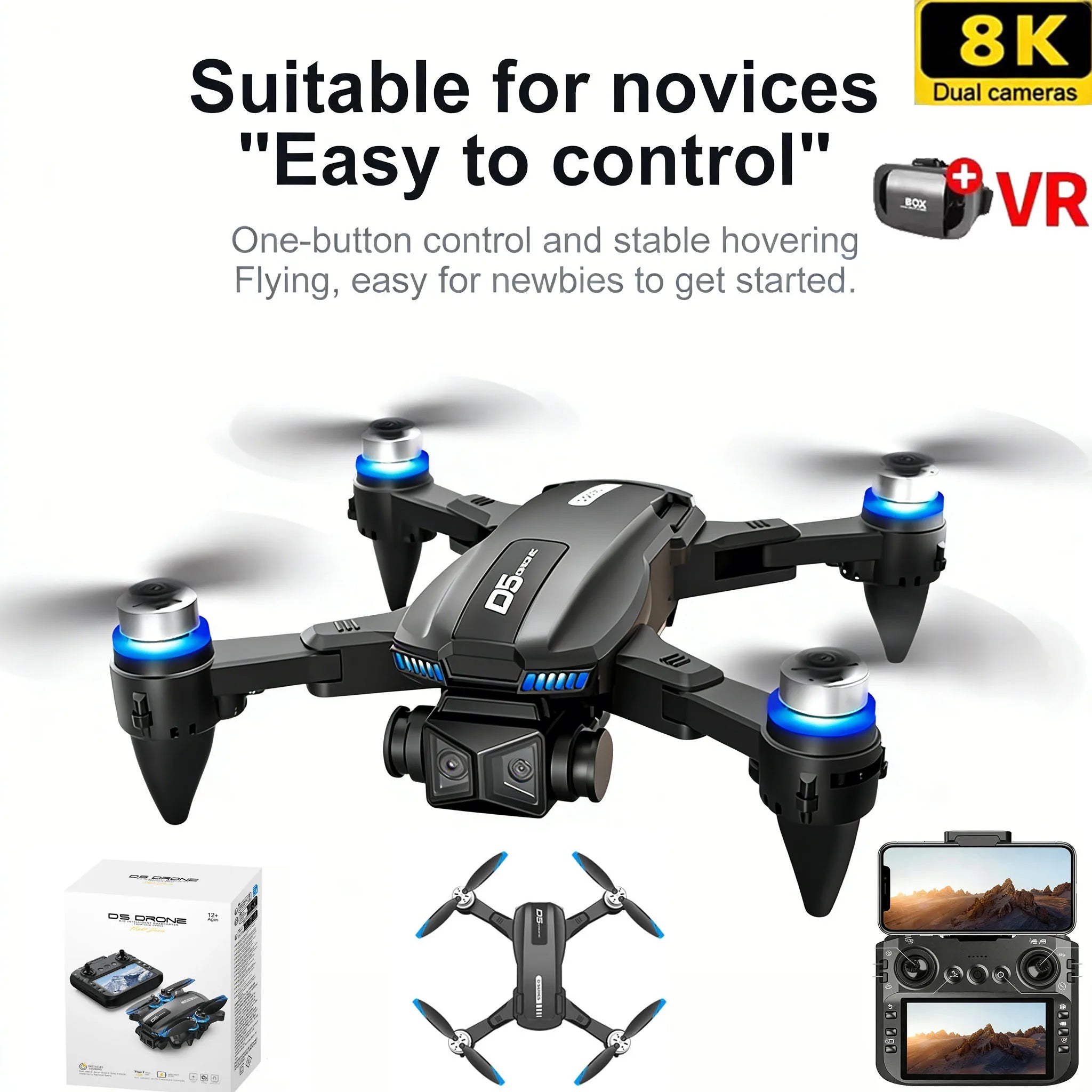 Remote Control Quadcopter with Dual HD Cameras
