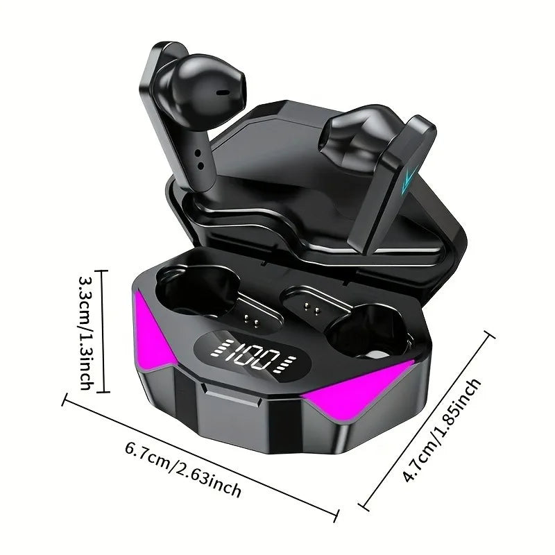 LED Display Gamer Earbuds with Mic