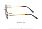 Fashion Metal Leopard Rimless Sunglasses Double Bridges Gradient Shades
