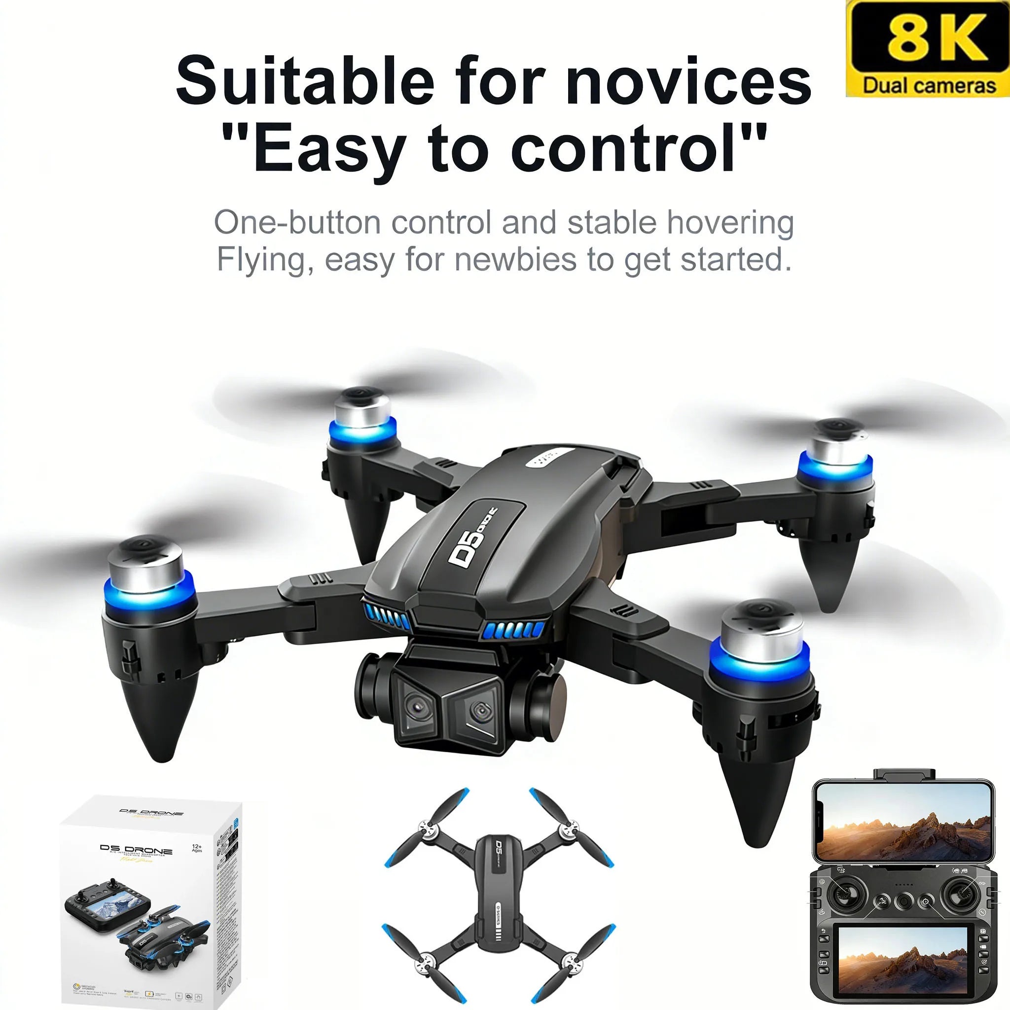Remote Control Quadcopter with Dual HD Cameras